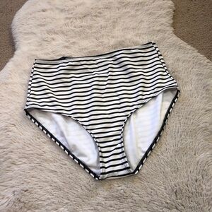 Janela Bay Striped High Waisted Swim Bottoms